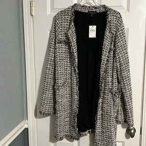 Laundry black and white blazer open jacket